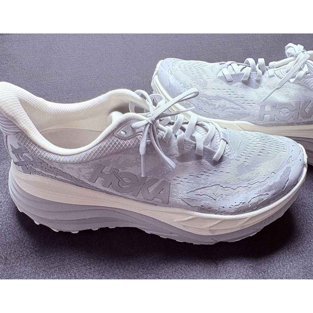 HOKA One One Men Stinson 7 Sz 12D Gray Silver Lace Up Gym Training S-4